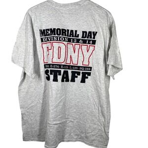 FDNY Memorial Day 2018 Staff Shirt Mens XL Gray Division 13 14 Squad 288 Haz1